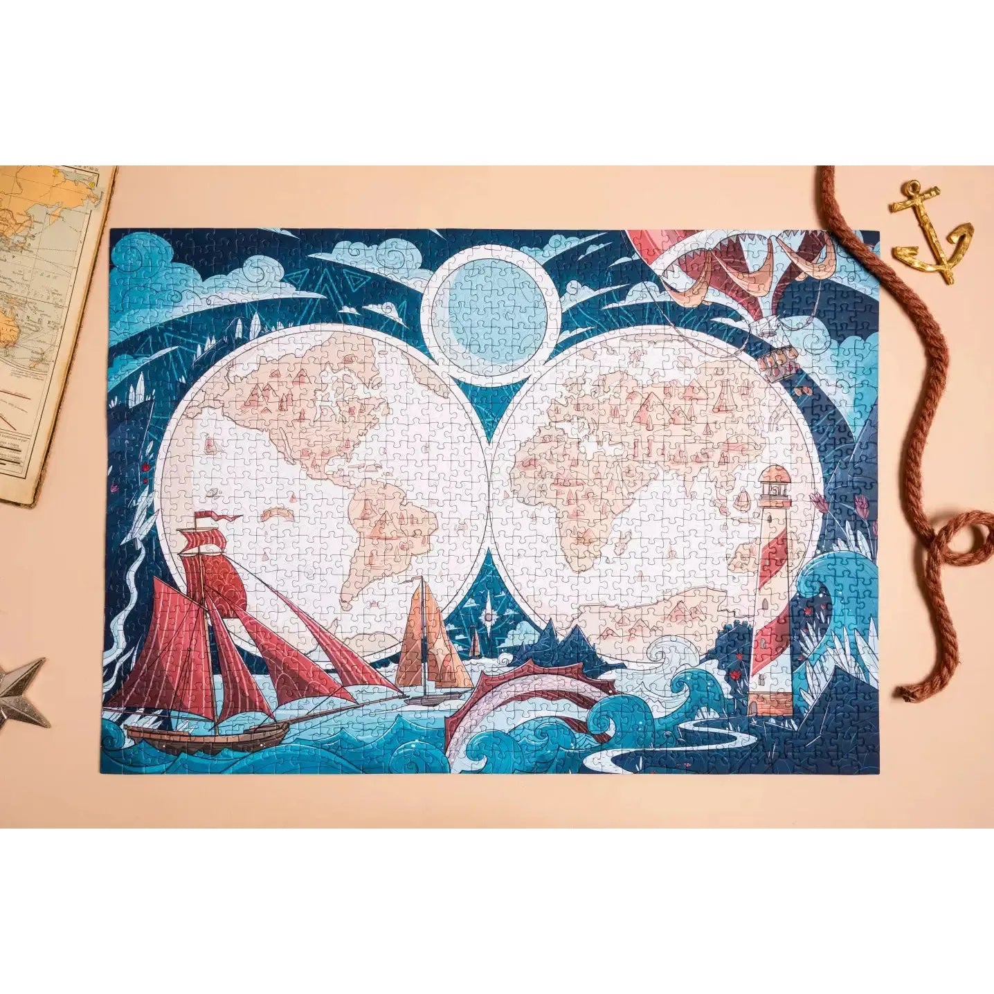 World Map 1000 Piece Premium Jigsaw Puzzle Heol