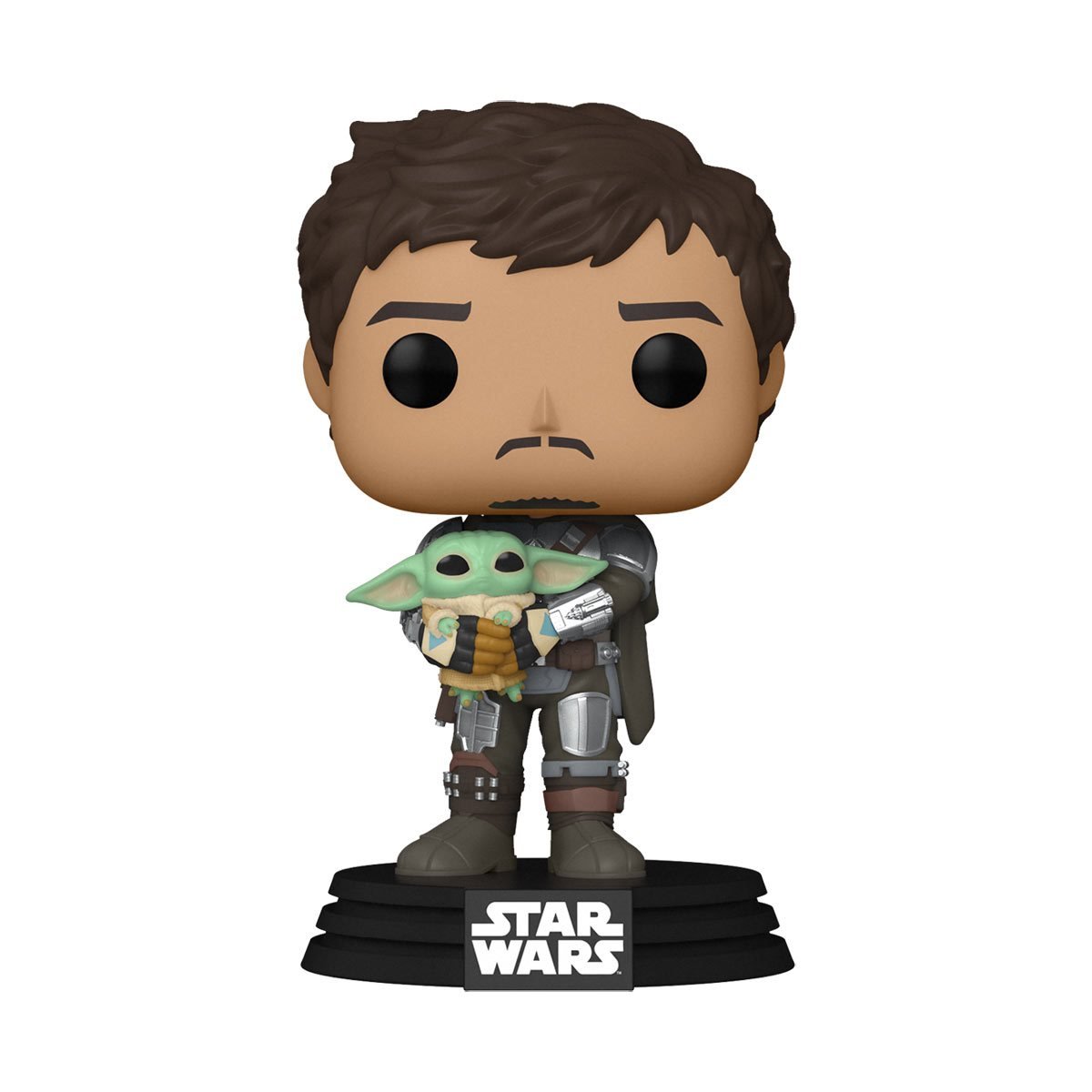 Funko Pop! Star Wars: The Mandalorian Mando Holding Child Josh's Cards