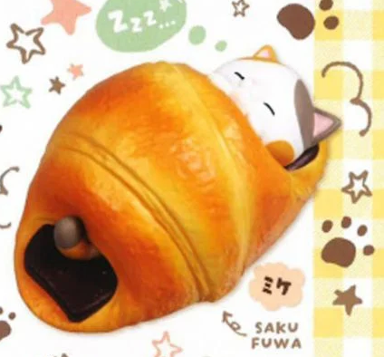 CAT'S SLEEPING BAG CROISSANT MASCOT FIGURE Calico Anime Pop