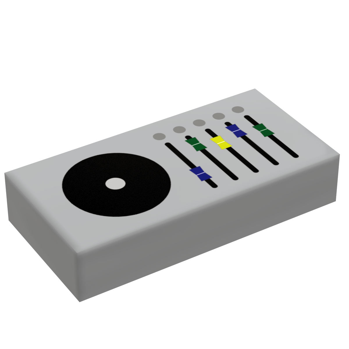 Control Panel #4 (Media Dial) for Star Wars/Space (1x2 Tile) - B3 Customs using LEGO parts B3 Customs