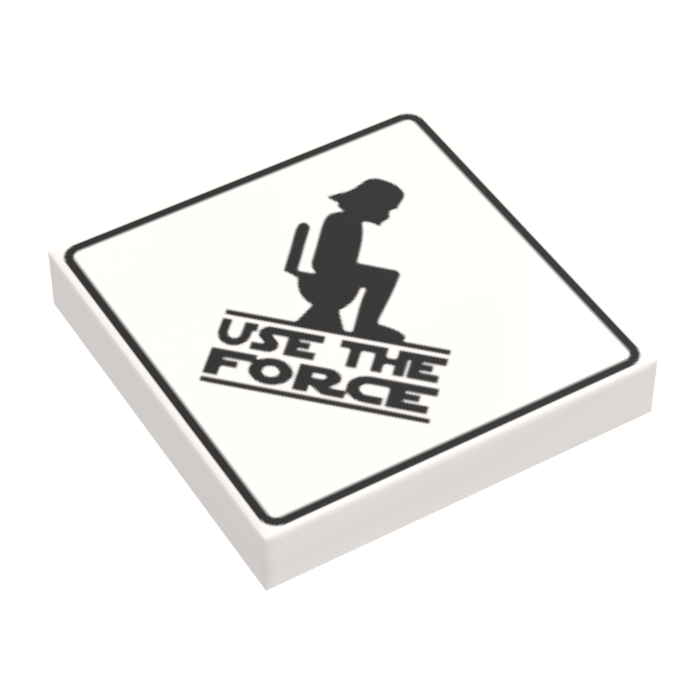 Use the Force Restroom Funny Minifig Sign made using LEGO part B3 Customs