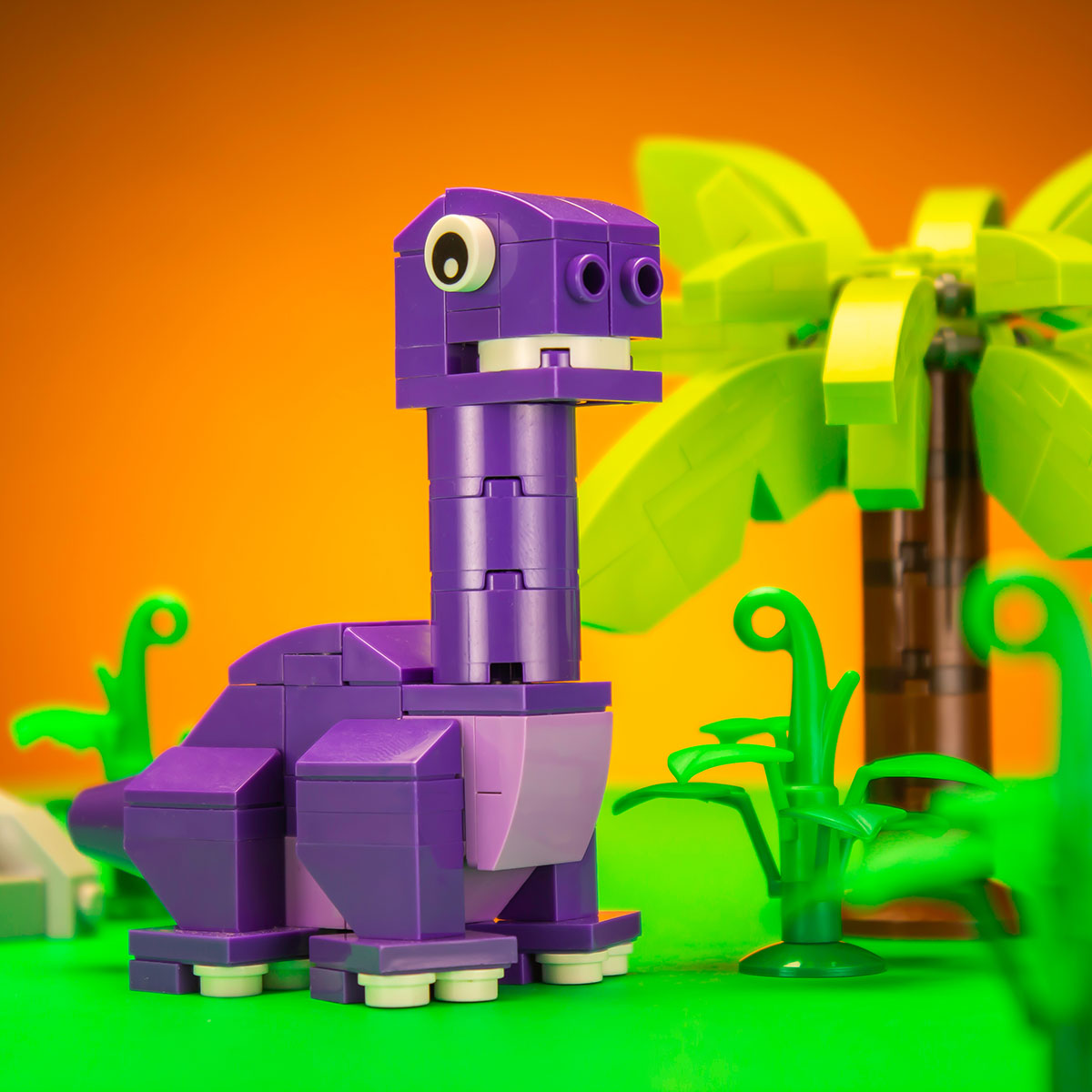 Baby Brontosaurus Dinosaur Building Set made with LEGO parts - B3 Customs B3 Customs
