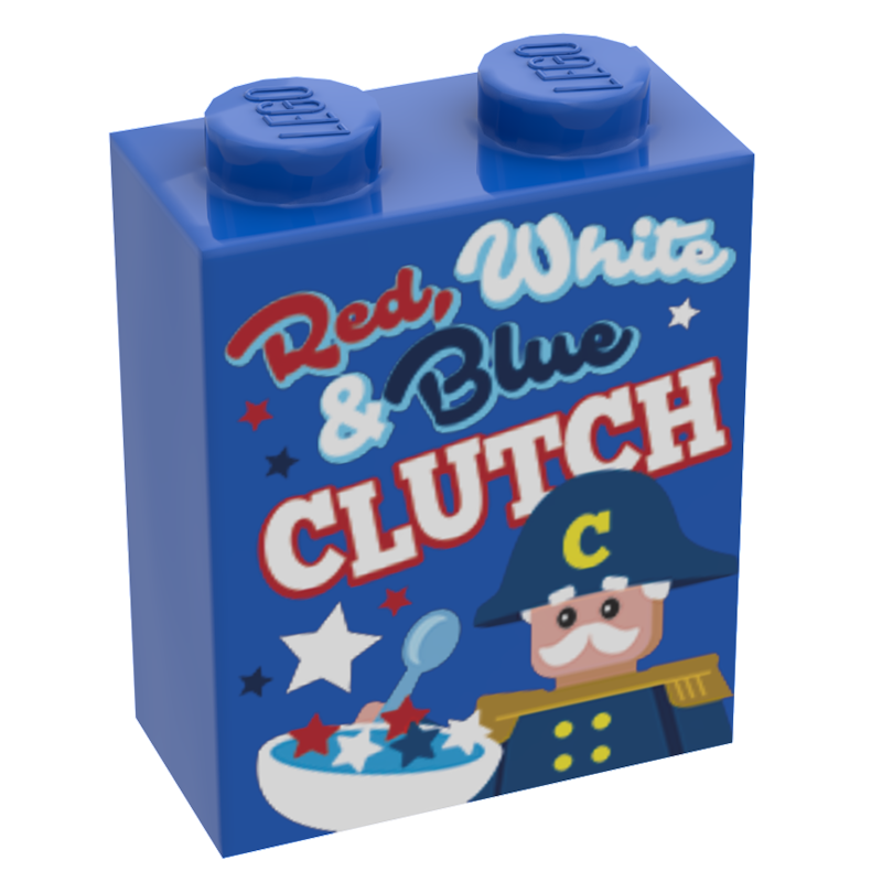 B3 Customs® Red, White & Blue Capt. Clutch Cereal (1 x 2 x 2 Brick) B3 Customs