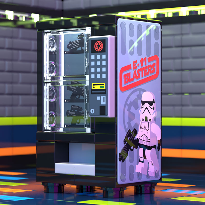 E-11 Blaster Vending Machine for Trooper minifigs made using LEGO parts B3 Customs