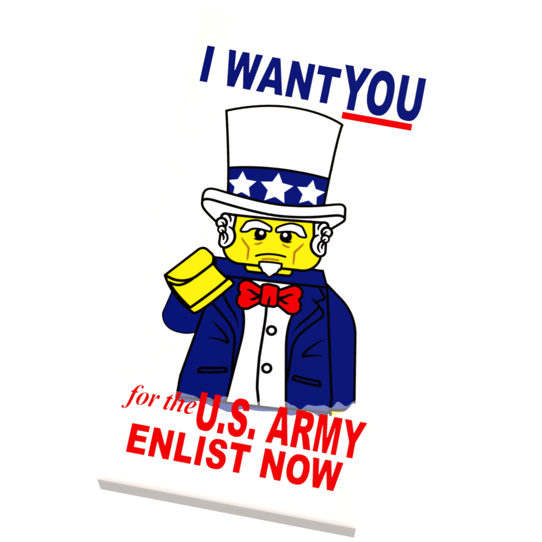 I WANT YOU USA Military Recruitment Poster (2x4 Tile) - B3 Customs B3 Customs