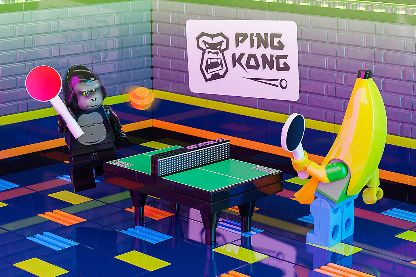 Ping Kong - Custom Ping Pong Table made using LEGO parts - B3 Customs B3 Customs