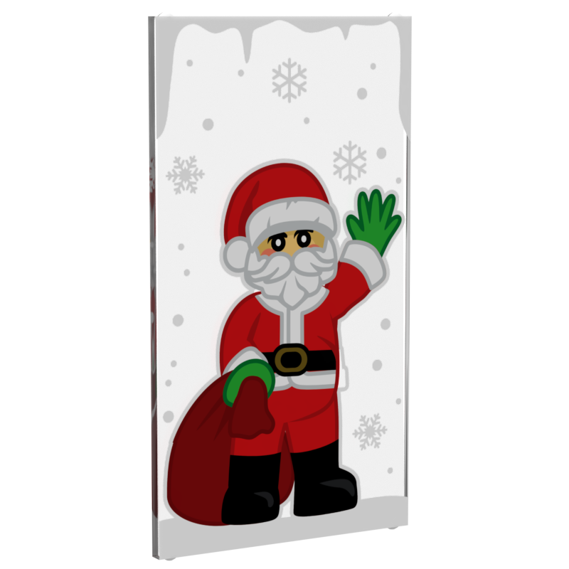 Santa Clause Christmas Winter Village 4x6 Glass Window B3 Customs