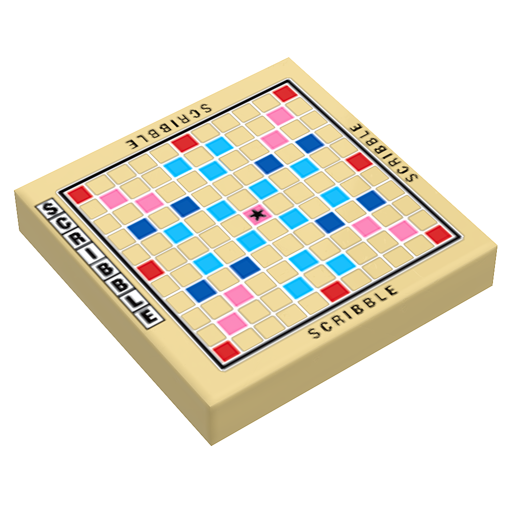 Scribble Board Game (2x2 Tile) made using LEGO parts - B3 Customs B3 Customs