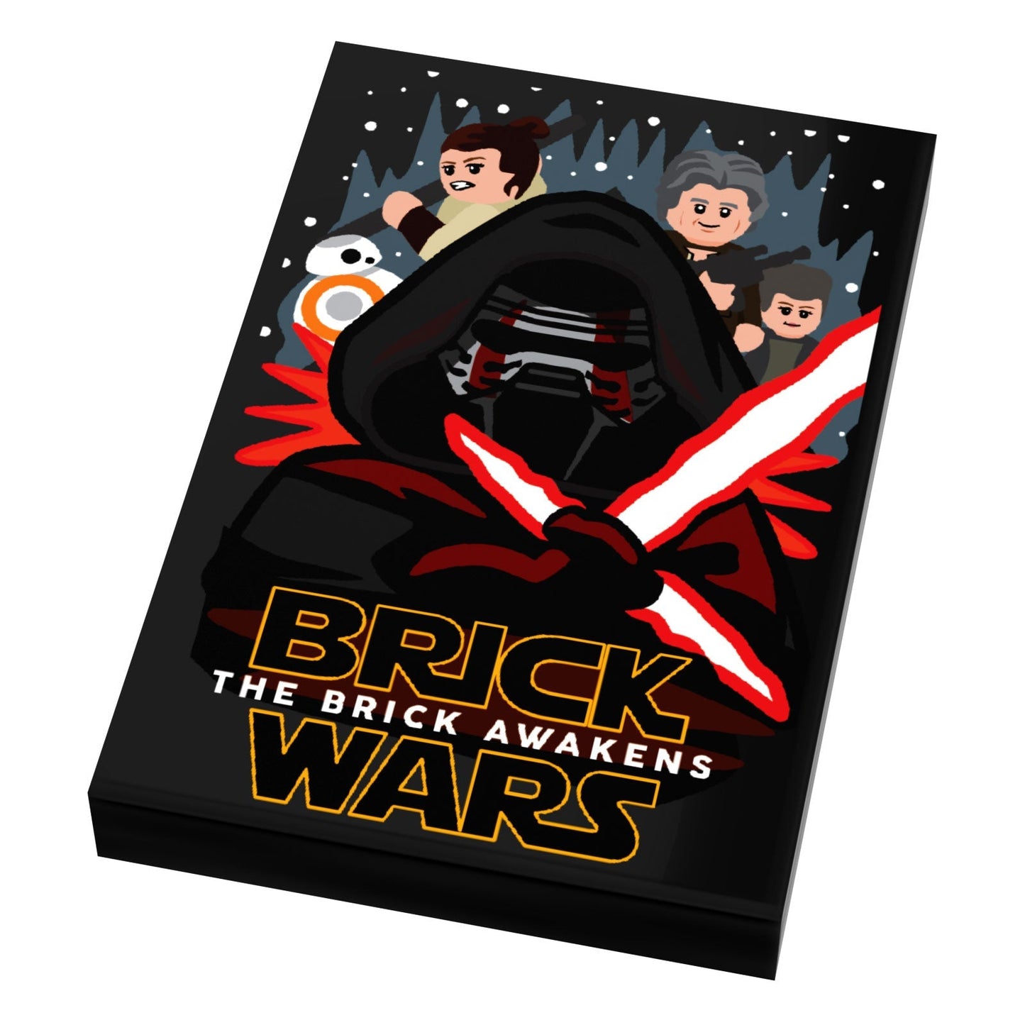 Brick Wars: Brick Awakens (EP. 7) Movie Tile Cover (2x3 Tile) made using LEGO part - B3Customs B3 Customs