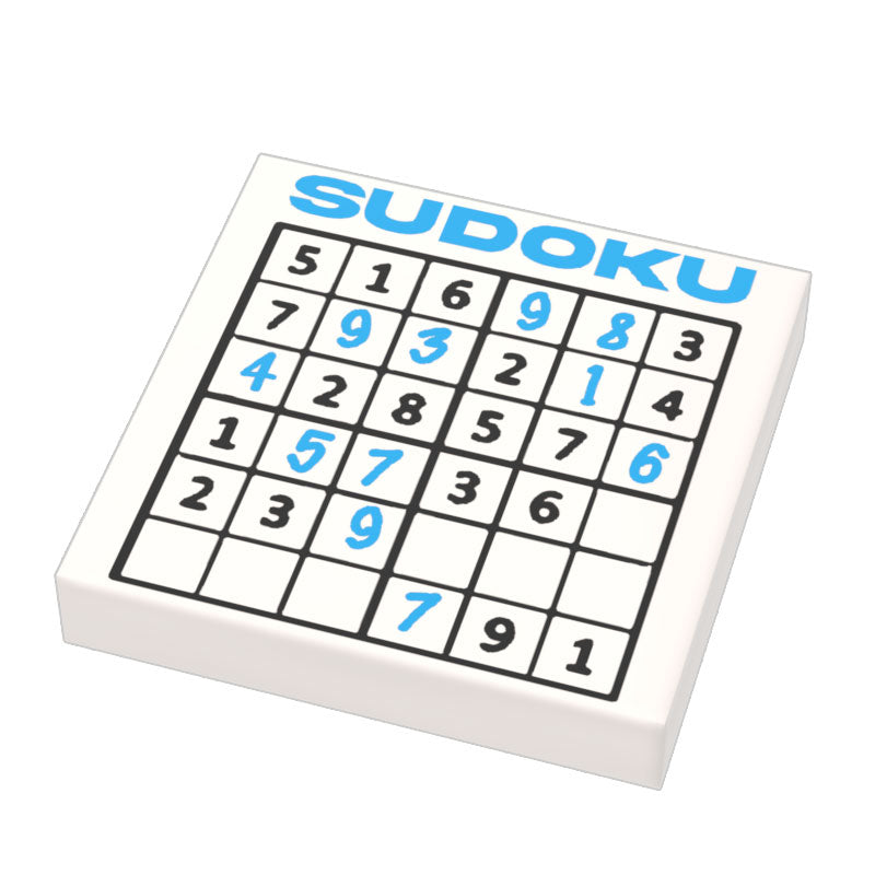 Sudoku Custom Printed 2x2 Tile made using LEGO part B3 Customs