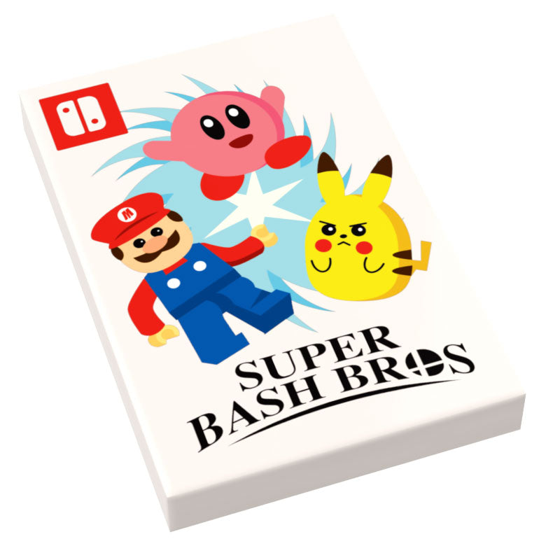 Super Bash Bros. Video Game Cover (2x3 Tile) made using LEGO parts - B3 Customs B3 Customs