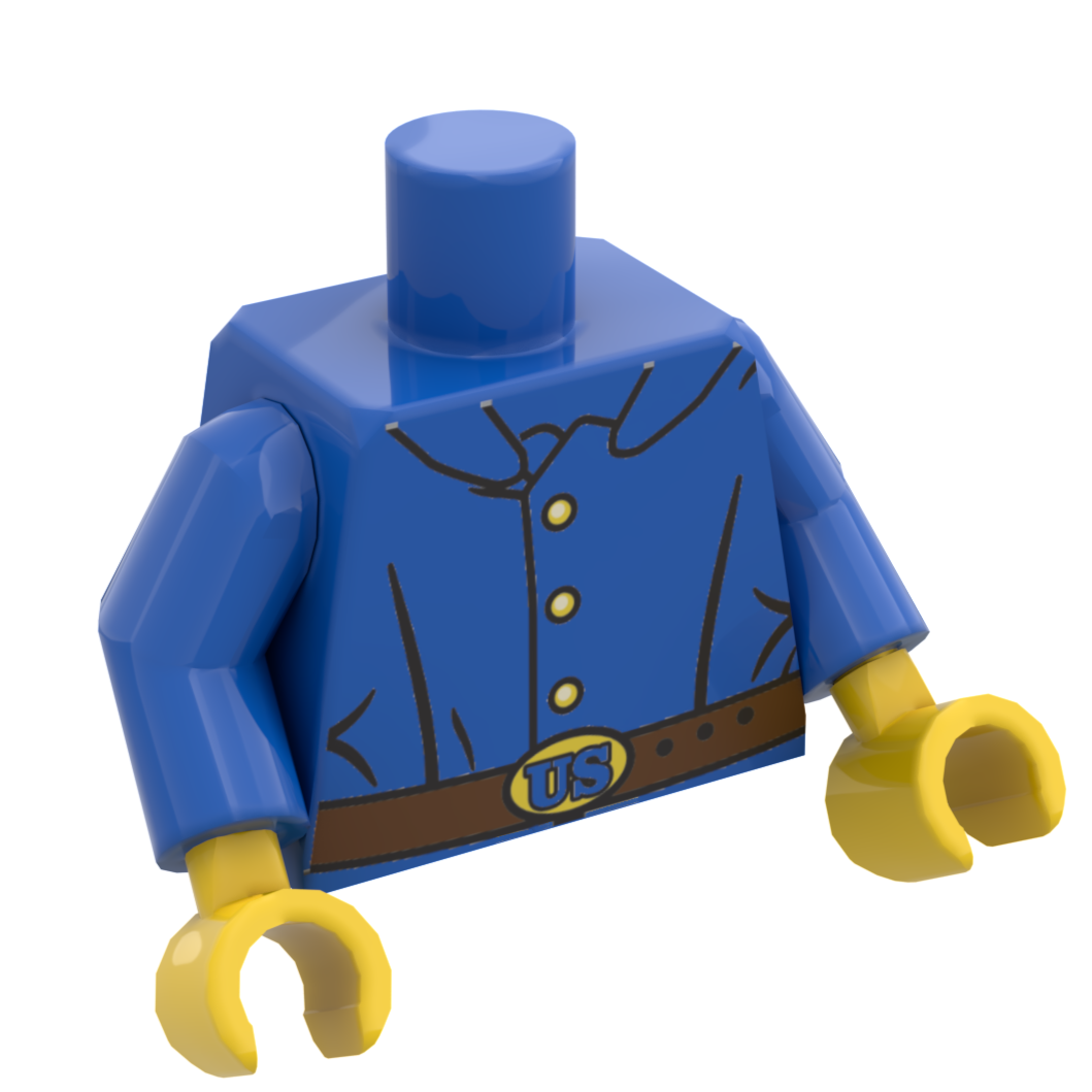 B3 Customs® Civil War Union Soldier Printed Minifig Torso B3 Customs