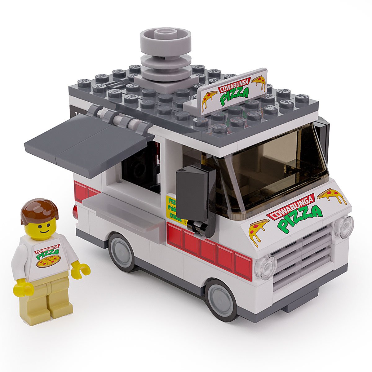 Cowabunga Pizza - B3 Customs® Food Truck w/ Minifigure B3 Customs
