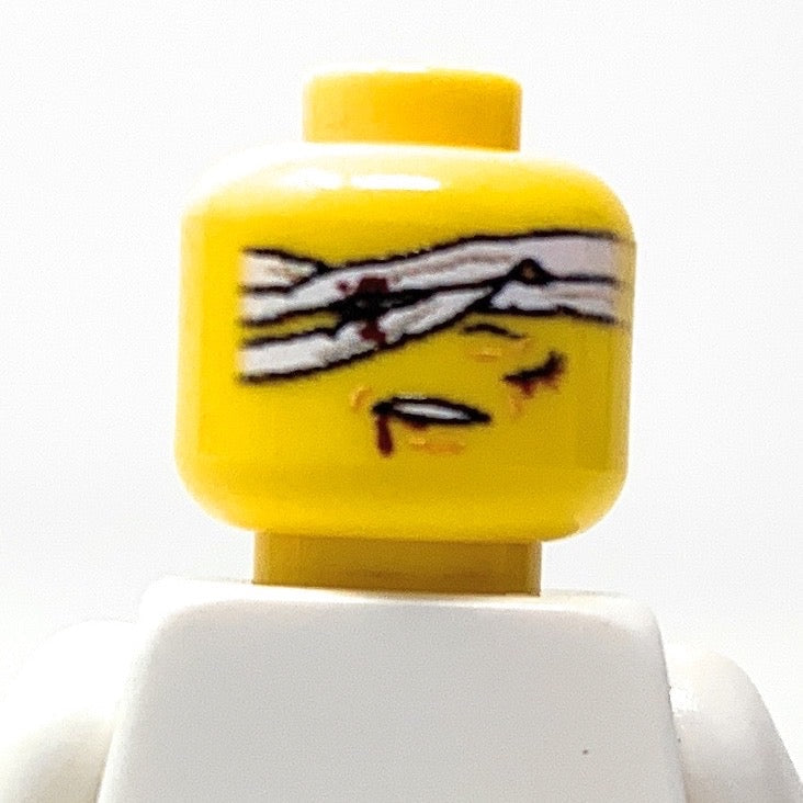 Bandaged Head - Custom LEGO Military Part Yellow (Classic) Flesh B3 Customs