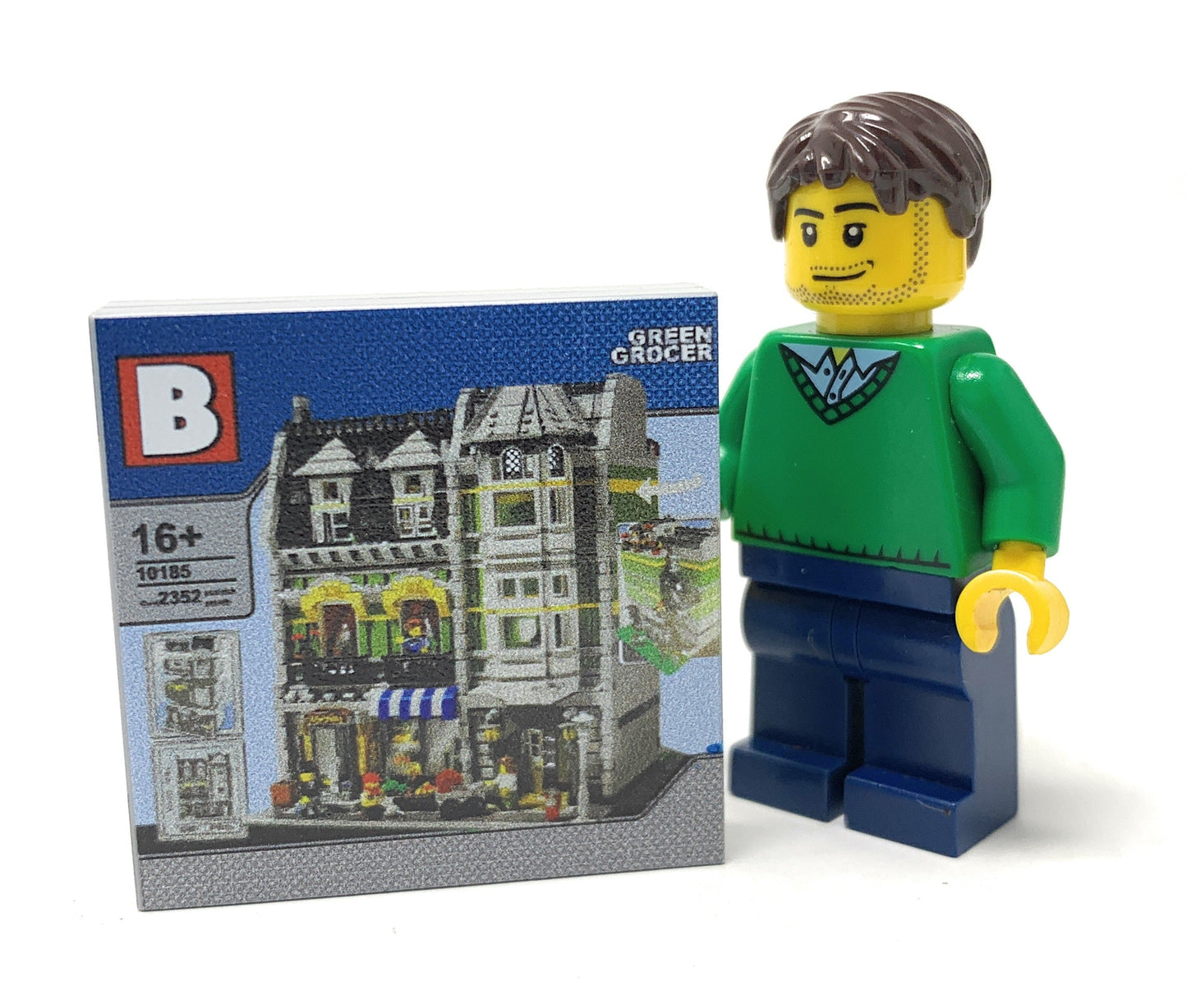 Custom Green Grocer Modular Minifig Scale Set (4x4 Tile) made using LEGO part - B3 Customs B3 Customs