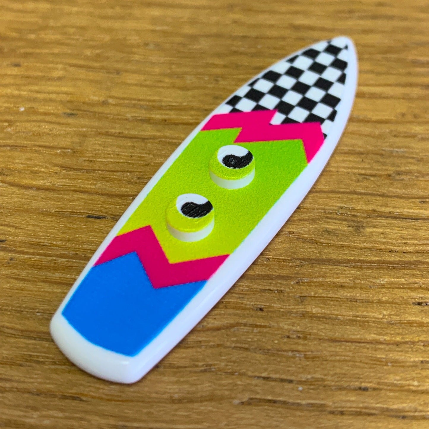 B3 Customs® Printed Ying Tang / Checkerboard Surfboard made from LEGO® bricks B3 Customs