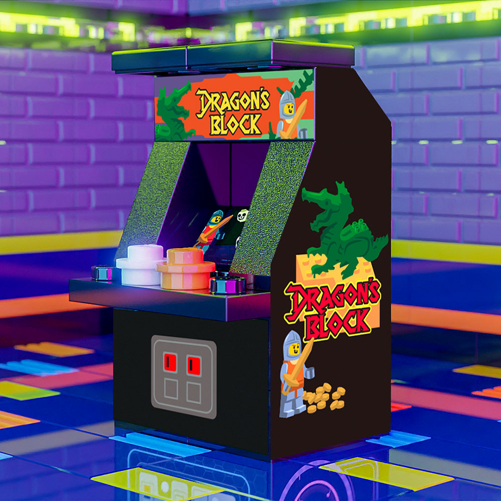 Dragon's Block Arcade Machine Toy Building Kit made using LEGO parts - B3 Customs B3 Customs