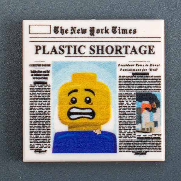 Plastic Shortage, Newspaper - B3 Customs Part (2x2 Tile) B3 Customs