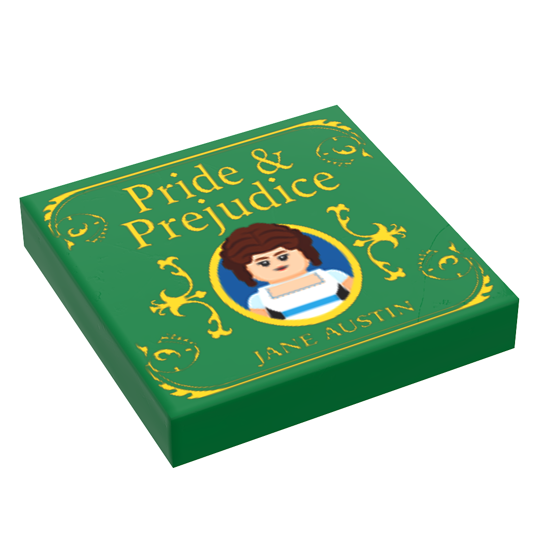 Pride & Prejudice Book (2x2 Tile) made using real LEGO part - B3 Customs B3 Customs