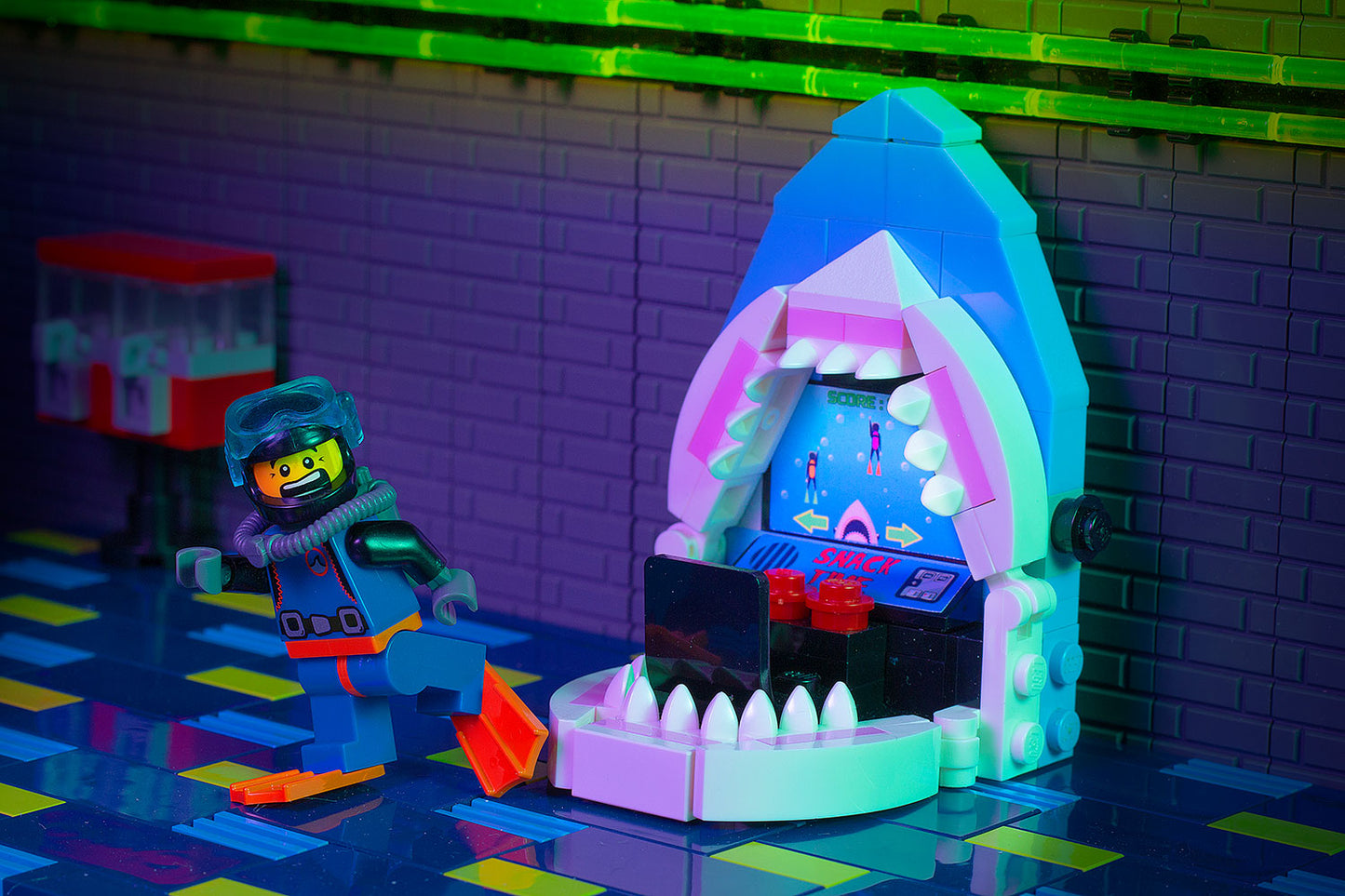 Shark Attack! Arcade Game made using LEGO parts - B3 Customs B3 Customs