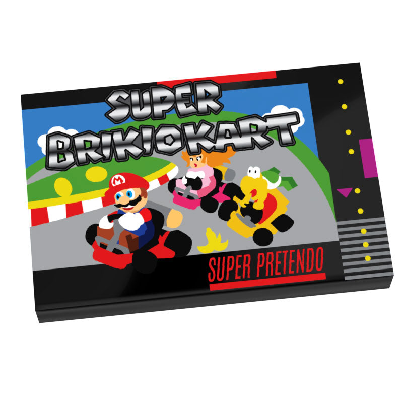 Super Brickio Kart Video Game Cover (2x3 Tile) made using LEGO part - B3 Customs B3 Customs