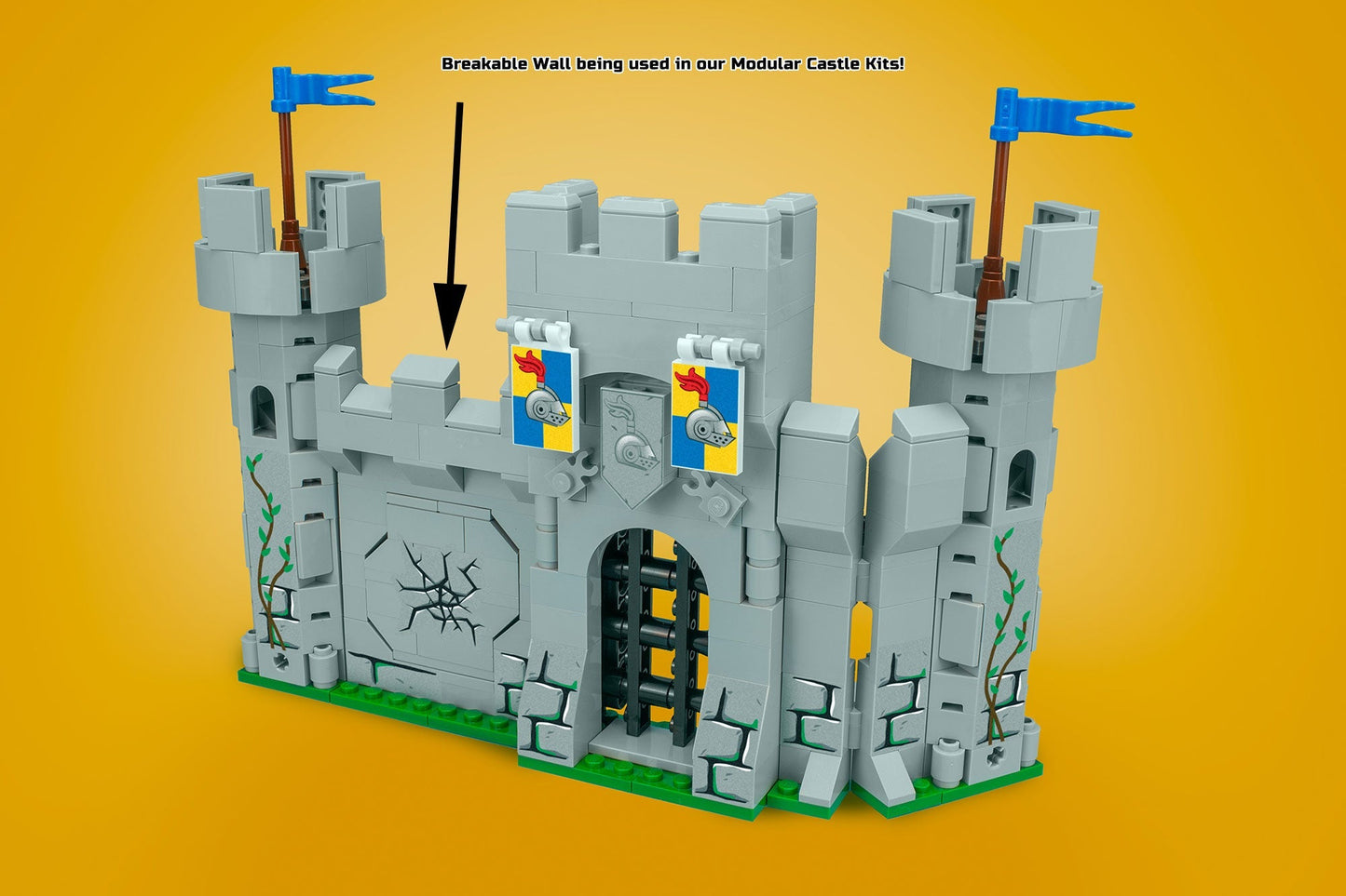 Castle Wall (Breakable) - Custom Castle Modular Building Set B3 Customs