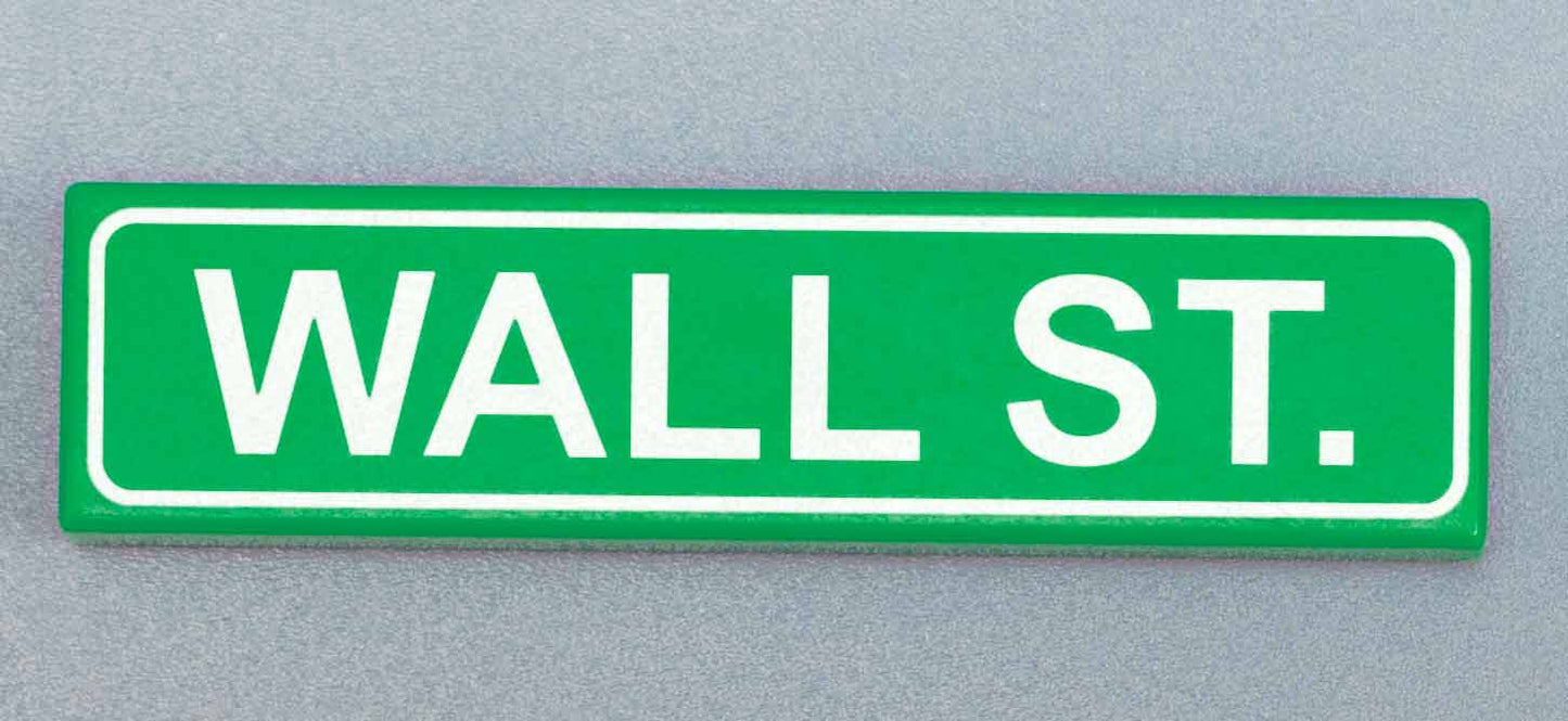 Wall St. (Street Signage) - Custom Part (1x4 Tile) B3 Customs