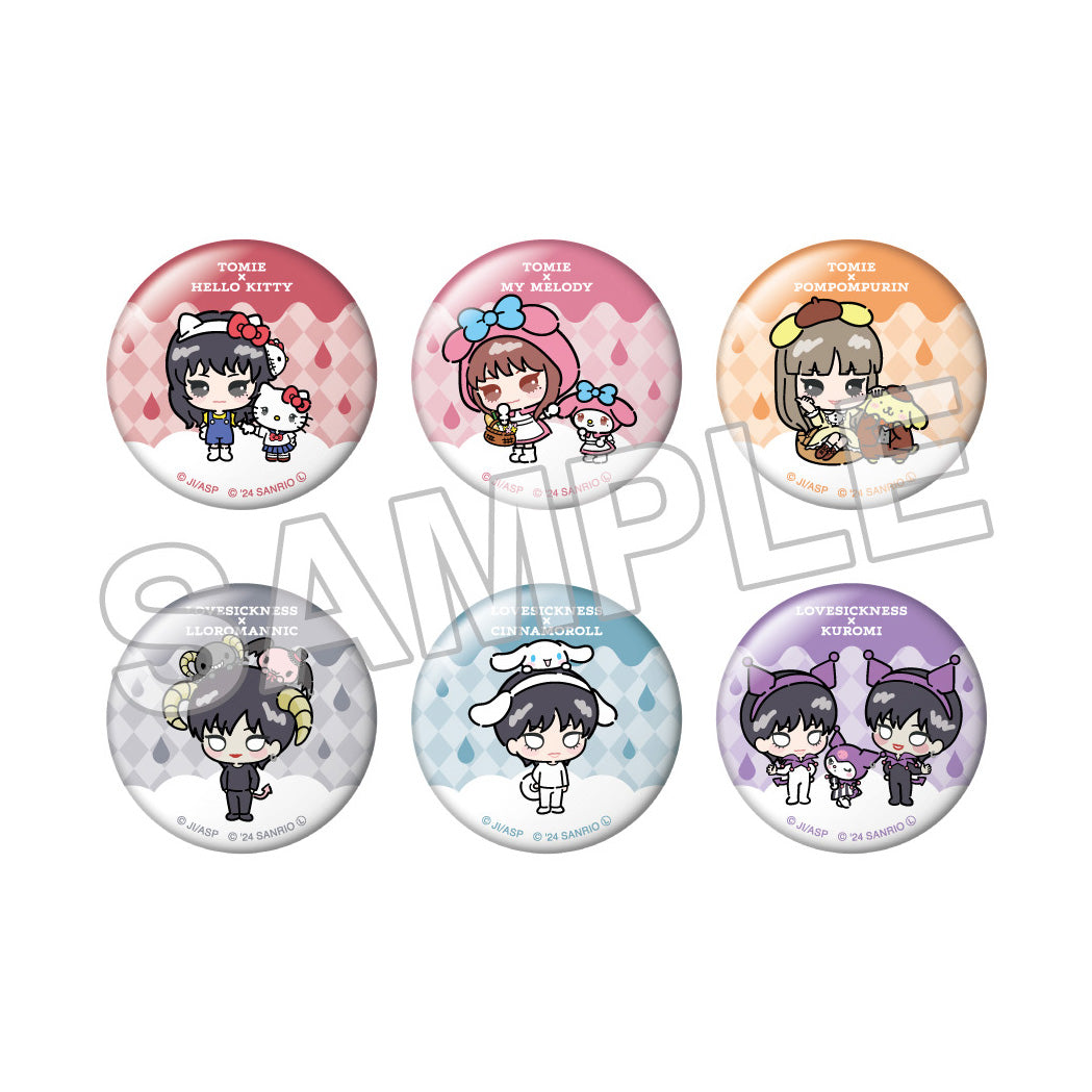 JUNJI ITO X SANRIO CHARACTERS MANEKKO DEFORMED BADGE BLIND BOX Anime Pop