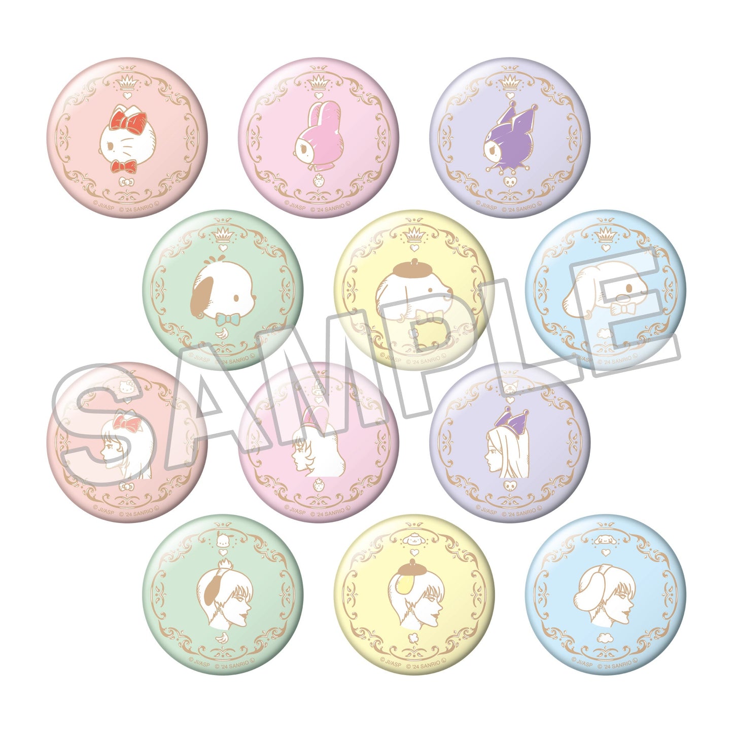 JUNJI ITO X SANRIO CHARACTERS COMPACT MIRROR TEXTILE BLIND BOX Anime Pop