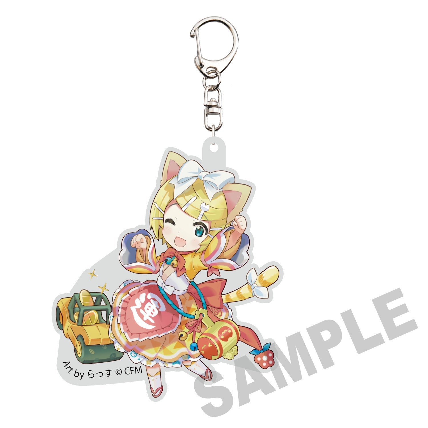 HATSUNE MIKU X MANEKI-NEKO DIE-CUT KAGAMINE RIN ART BY RASSU ACRYLIC KEYCHAIN Anime Pop