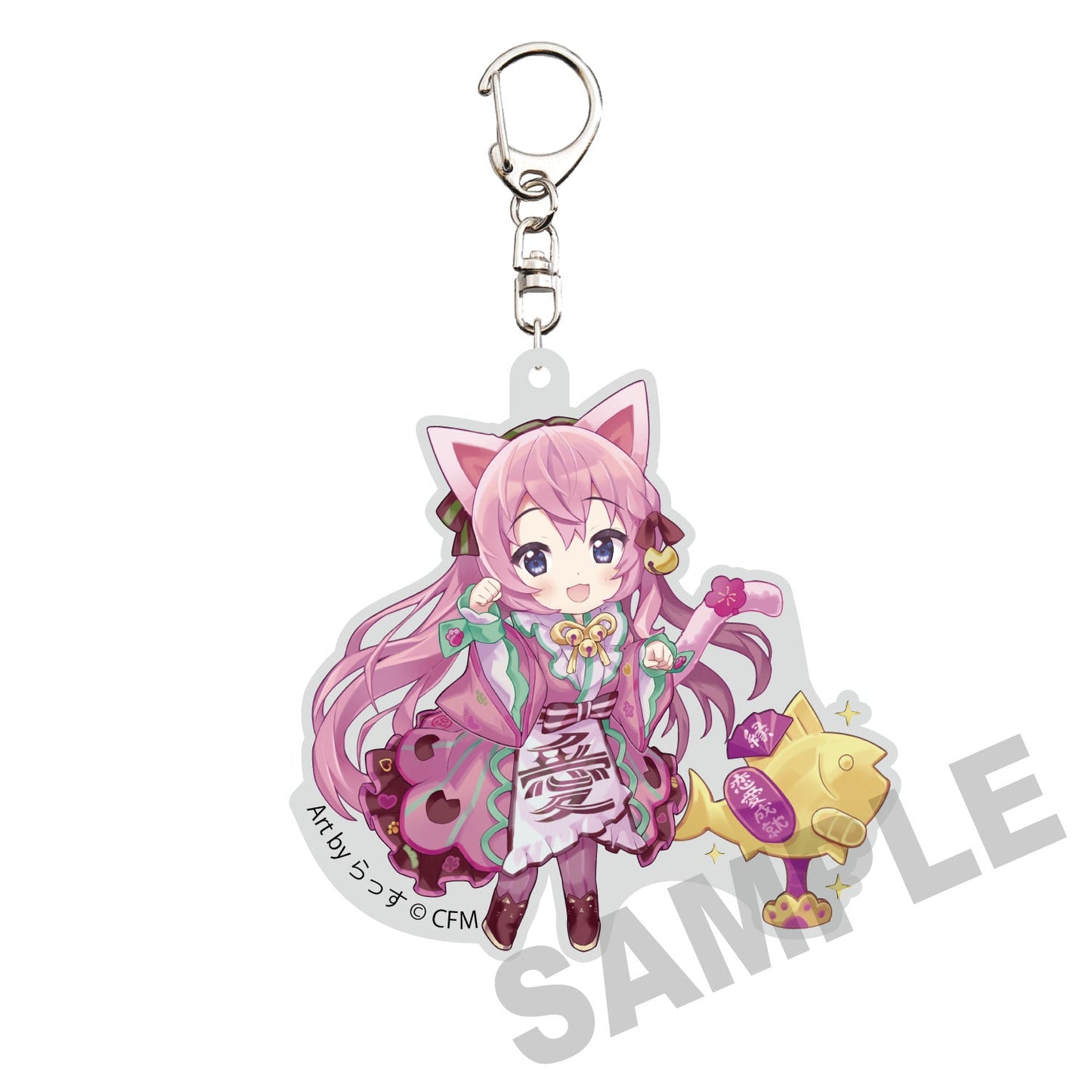 HATSUNE MIKU X MANEKI-NEKO DIE-CUT MEGURINE LUKA ART BY RASSU ACRYLIC KEYCHAIN Anime Pop