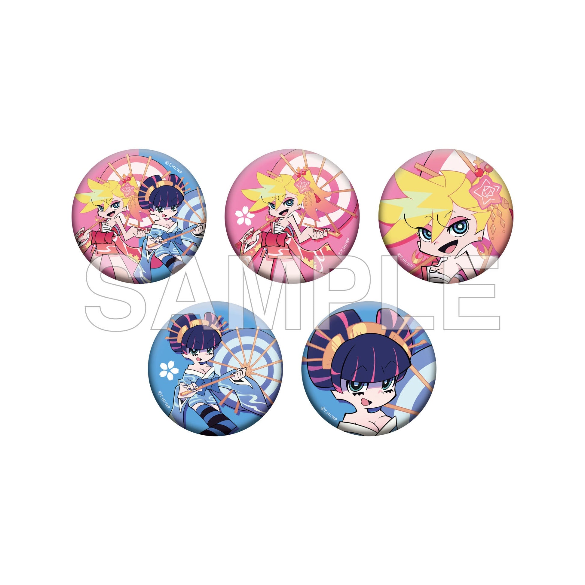 NEW PANTY & STOCKING WITH GARTERBELT - KIRAKIRA KIMONO VER. CAN BADGE TRADING BLIND BOX Anime Pop