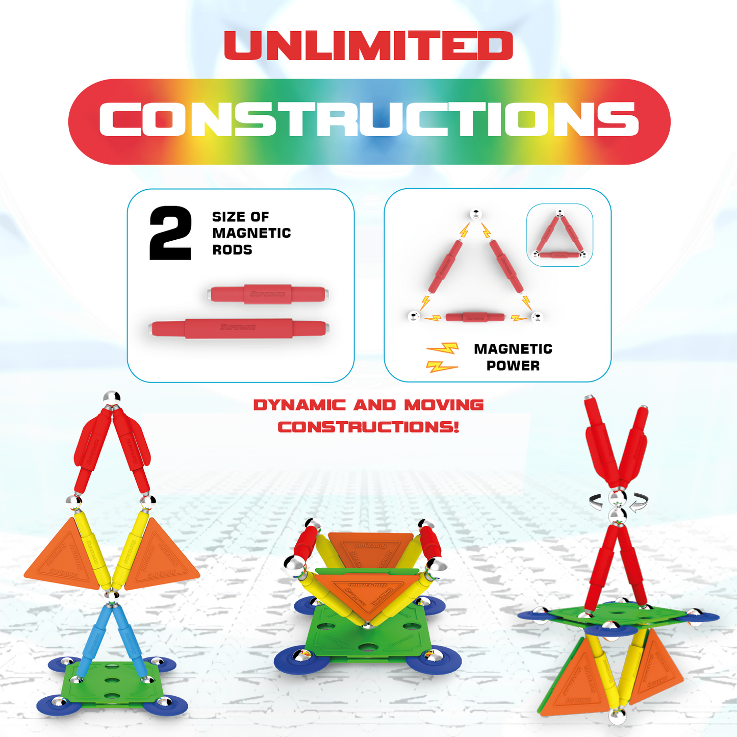 Tinamiri Supermag - Multicolor 30 - Magnetic Building Set, Educational construction fun, 30 piece set, Magnet Toys, 0650 Bridge Toys - Premium Jigsaw Puzzles