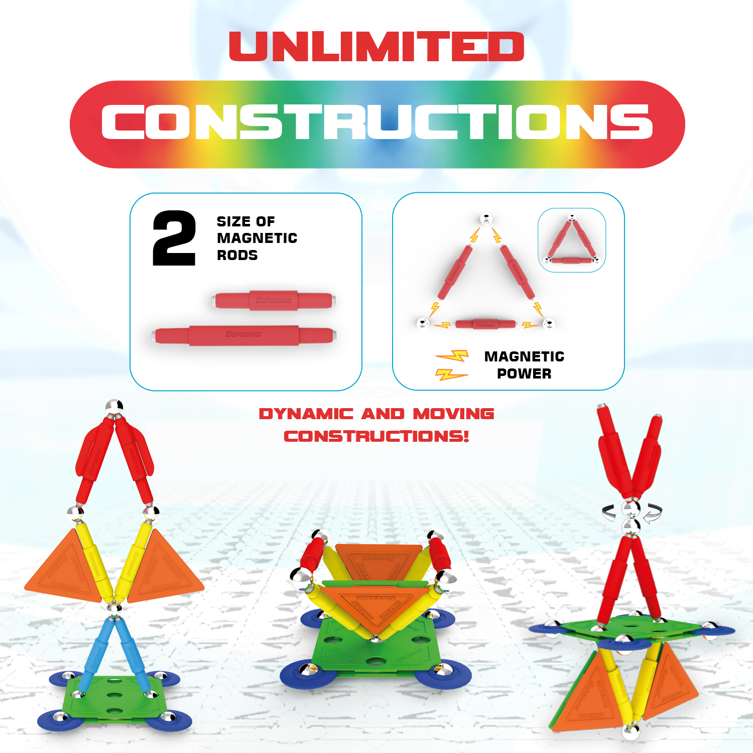 Tinamiri Supermag - Multicolor 30 - Magnetic Building Set, Educational construction fun, 30 piece set, Magnet Toys, 0650 Bridge Toys - Premium Jigsaw Puzzles