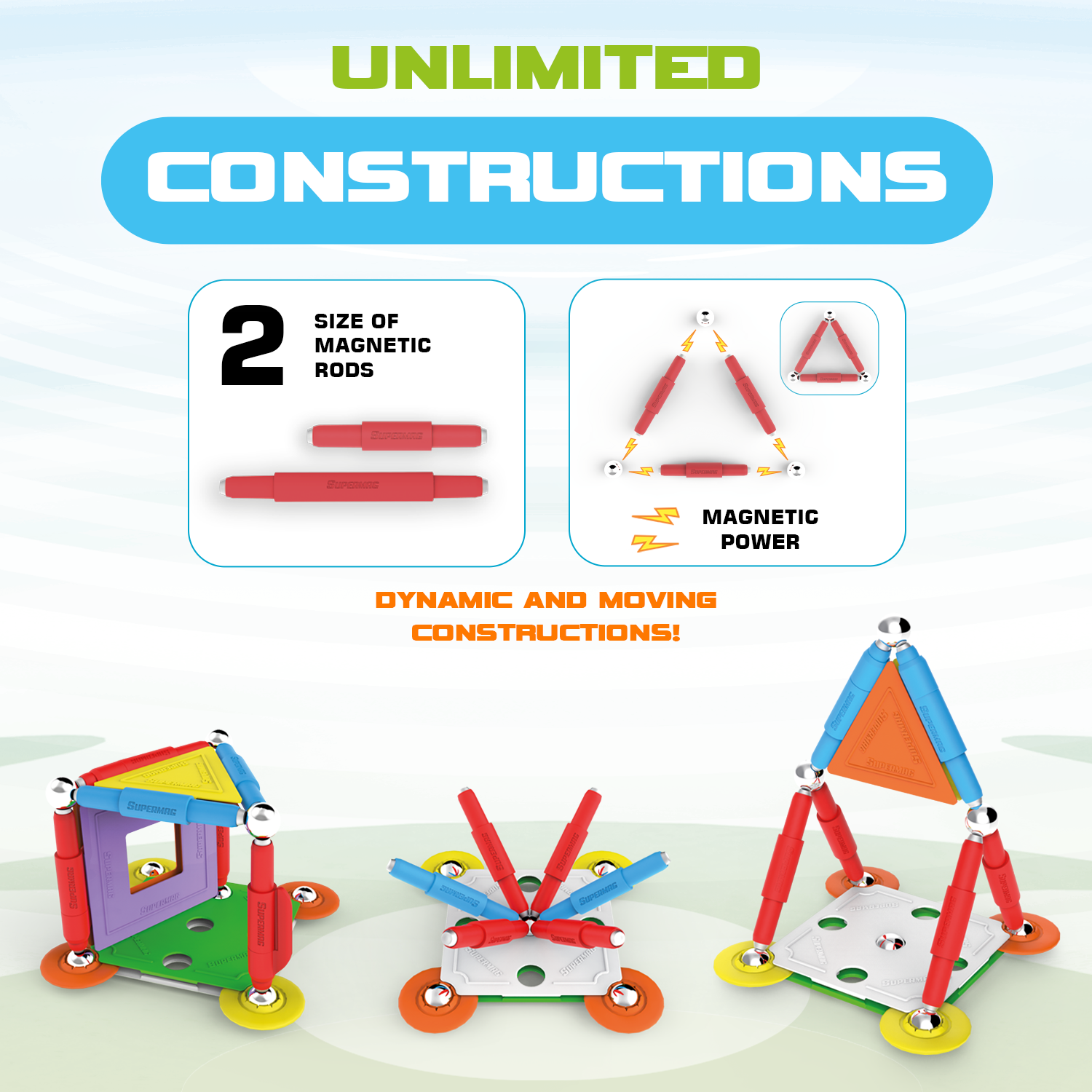 Tinamiri Supermag - House 30 - Magnetic Building Set, Educational construction fun, 30 piece set, Magnet Toys, 0662 Bridge Toys - Premium Jigsaw Puzzles
