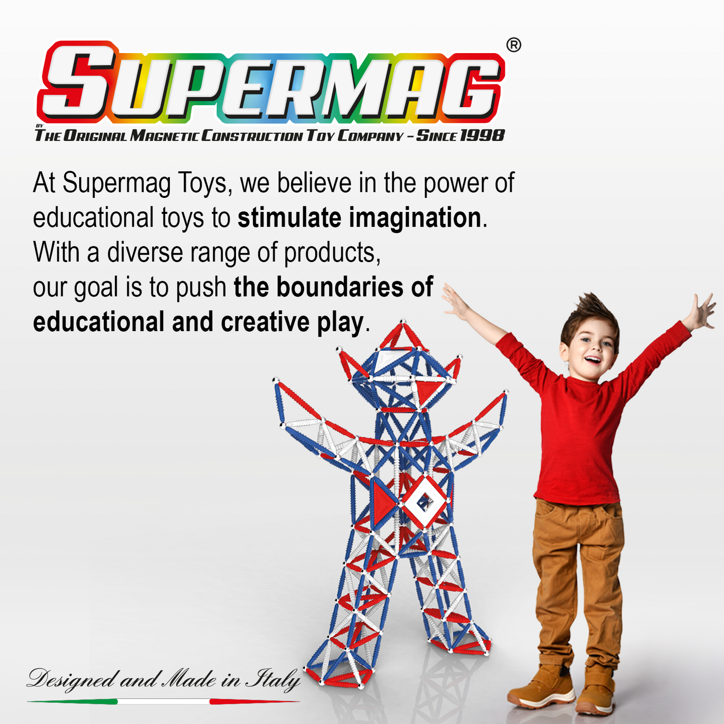 Tinamiri Supermag - Heroes Baby 460 - Magnetic Building Set, Educational construction fun, 460 piece set, Magnet Toys, 0170 Bridge Toys - Premium Jigsaw Puzzles