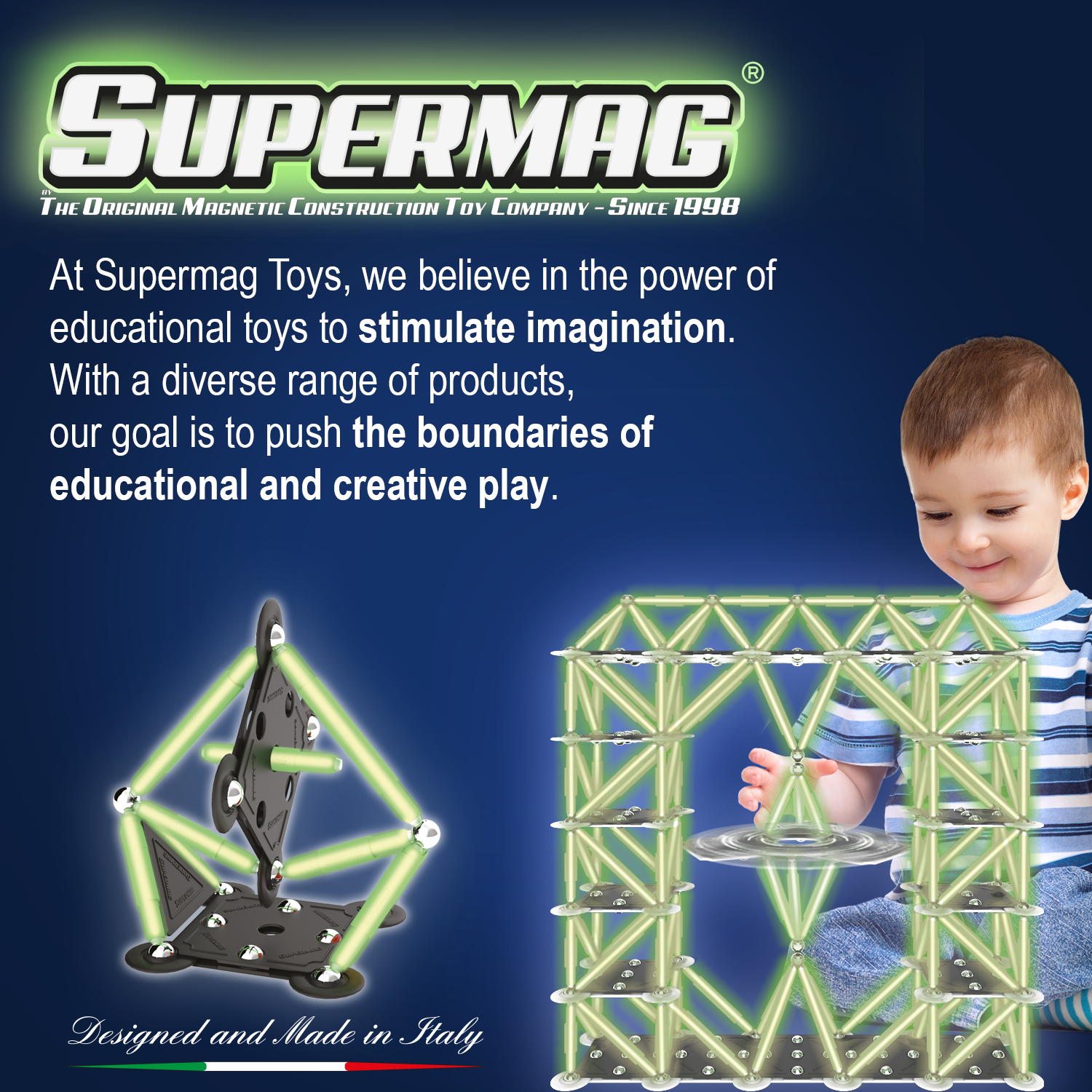 Tinamiri Supermag - Glow 30 - Magnetic Building Set, Educational construction fun, 30 piece set, Magnet Toys, 0657 Bridge Toys - Premium Jigsaw Puzzles