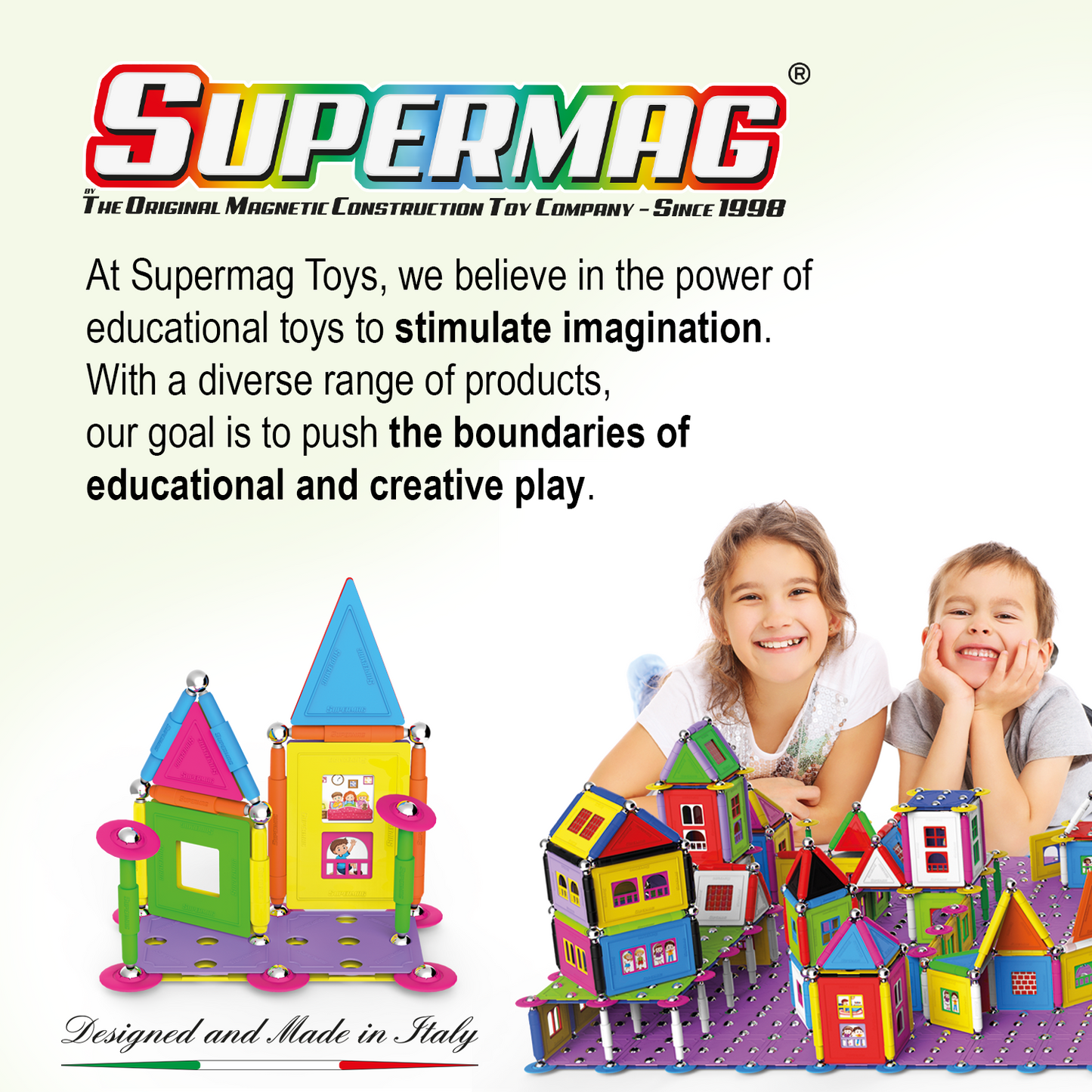 Tinamiri Supermag - House 55 - Magnetic Building Set, Educational construction fun, 55 piece set, Magnet Toys, 0663 Bridge Toys - Premium Jigsaw Puzzles