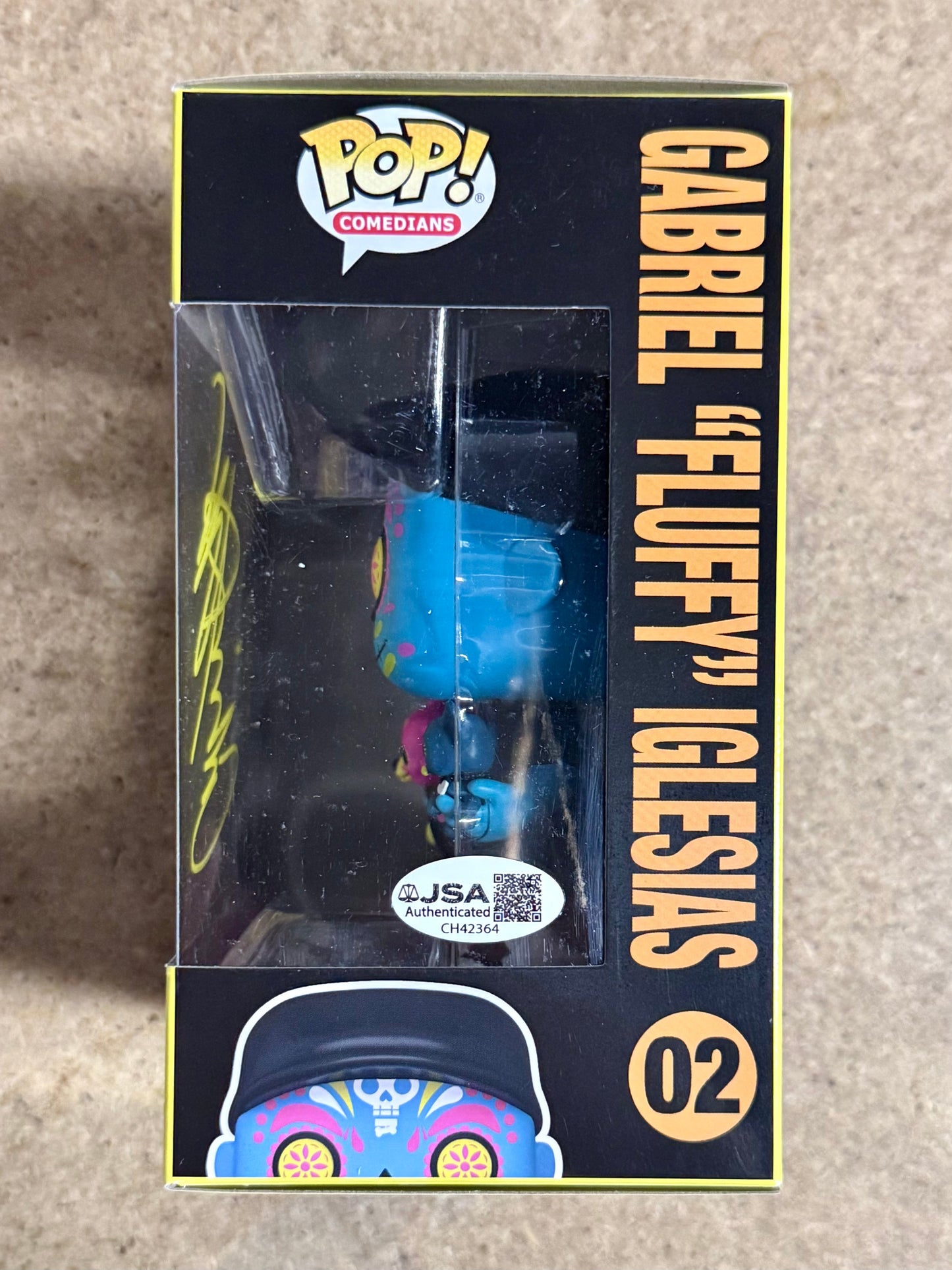 Gabriel “FLUFFY” Iglesias Signed BL Dia De Los Muertos Funko Pop! With JSA COA Mustang Comics