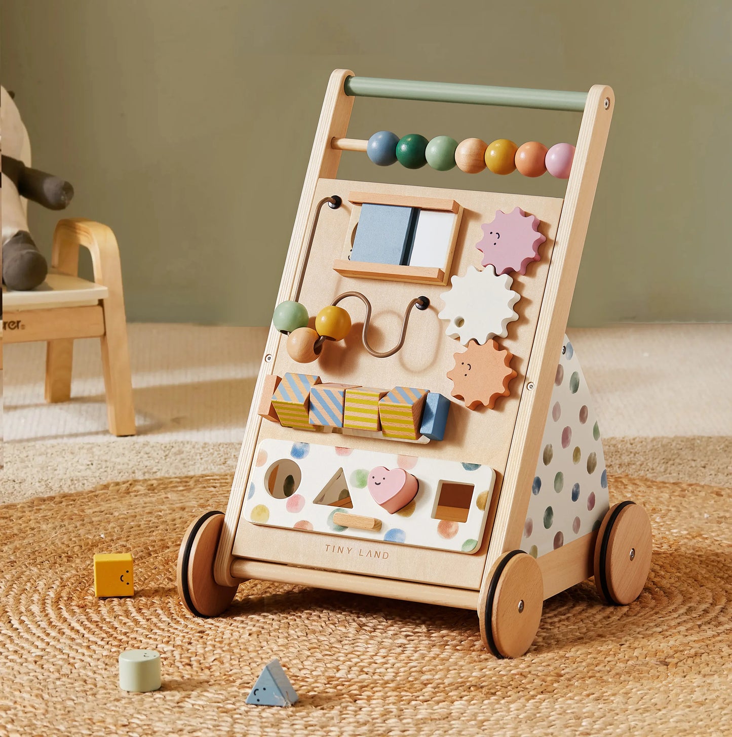 Tiny Land® Versatile Natural Wooden Baby Walker Tiny Land INC