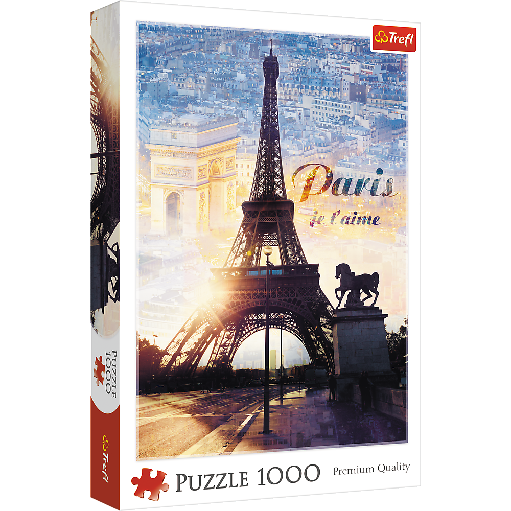 1000 Piece Jigsaw Puzzles, Paris at Dawn Puzzle, France, Puzzle of The Eiffel Tower, Arc De Triumph, Adult Puzzles, Trefl 10394 Bridge Toys - Premium Jigsaw Puzzles