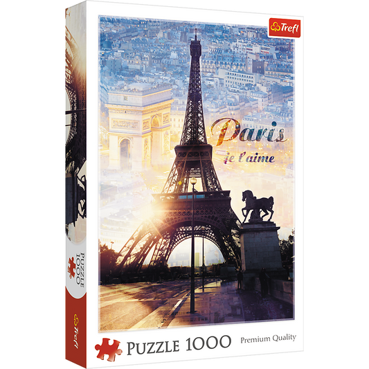 1000 Piece Jigsaw Puzzles, Paris at Dawn Puzzle, France, Puzzle of The Eiffel Tower, Arc De Triumph, Adult Puzzles, Trefl 10394 Bridge Toys - Premium Jigsaw Puzzles