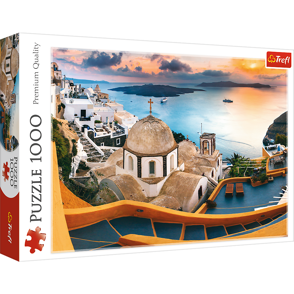 1000 Piece Jigsaw Puzzles, Fairytale Santorini, Puzzle of Greece, Island Paradise and Ocean Scene, Adult Puzzles, Trefl 10445 Bridge Toys - Premium Jigsaw Puzzles