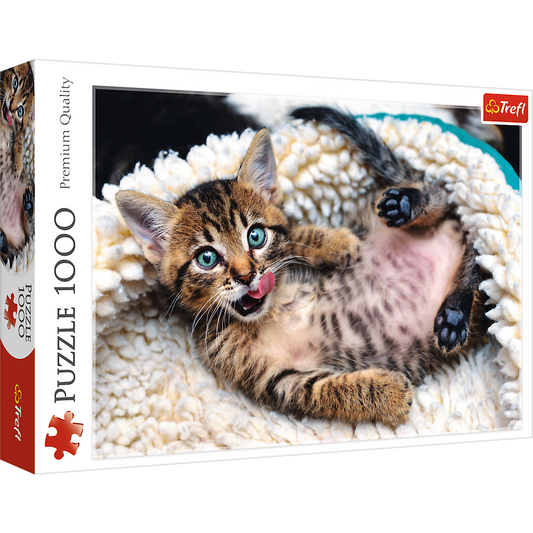 1000 Piece Jigsaw Puzzles, Cheerful Kitten, Puzzle of Animals, Cats, Kittens and Pets, Adult Puzzles, Trefl 10448 Bridge Toys - Premium Jigsaw Puzzles