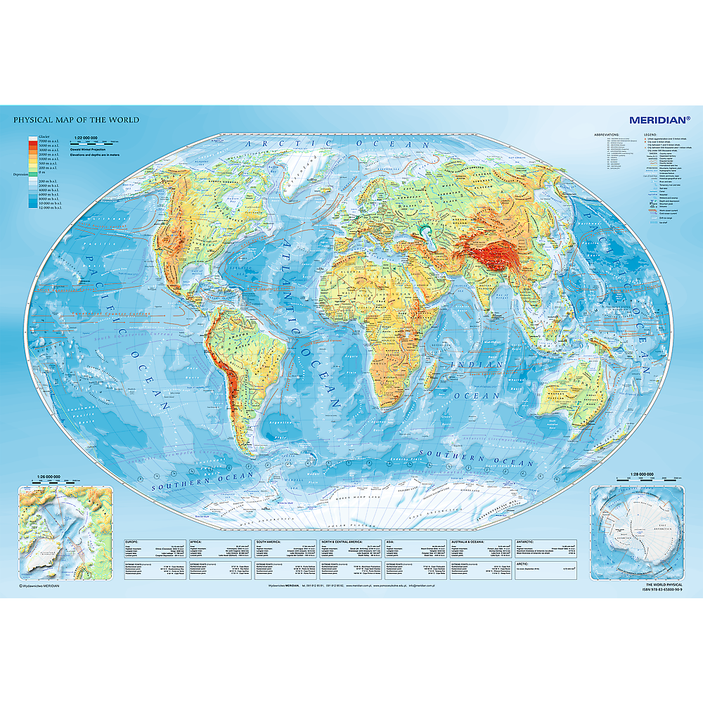 1000 Piece Jigsaw Puzzles, Physical Map of The World, Puzzle of the Earth with Countries, Adult Puzzles, Trefl 10463 Bridge Toys - Premium Jigsaw Puzzles