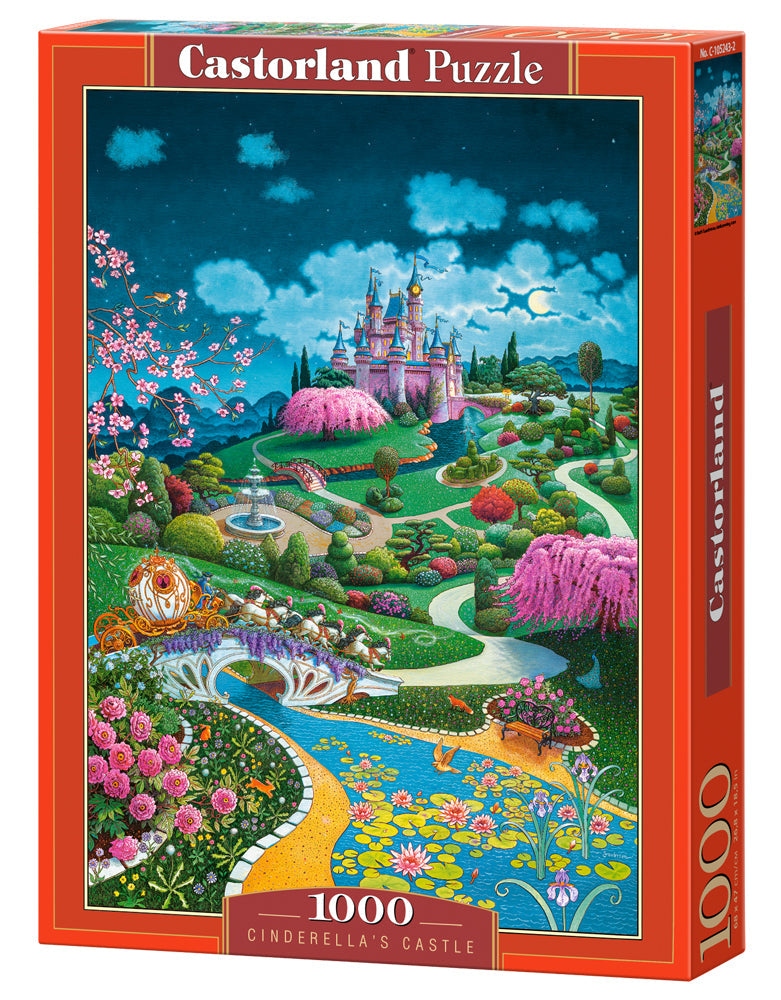 1000 Piece Jigsaw Puzzle, Cinderella's Castle, Fairytale scenery, Adult Puzzle, Castorland C-105243-2 Bridge Toys - Premium Jigsaw Puzzles
