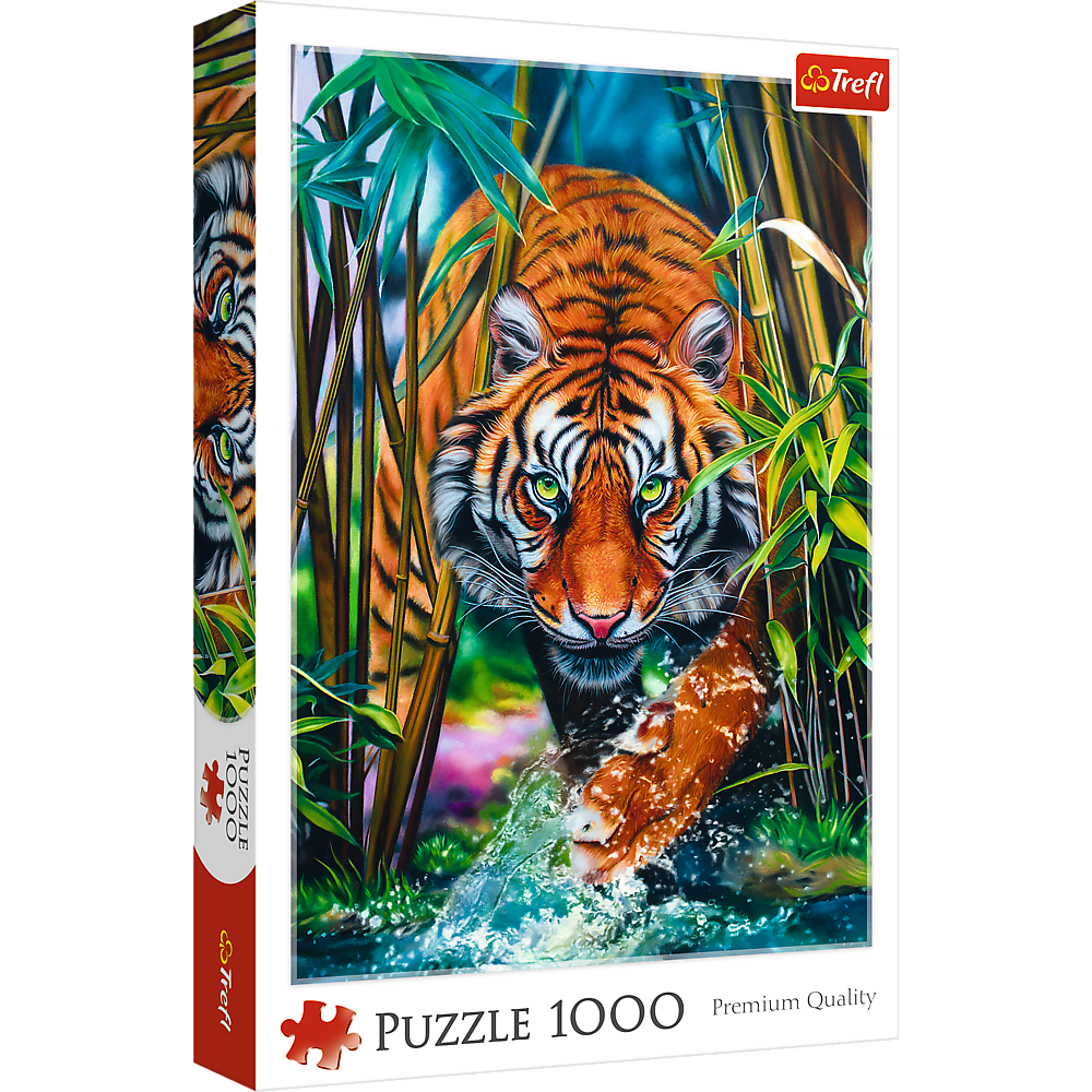 1000 Piece Jigsaw Puzzles, Grasping Tiger, Jungle Cats, Wild Animals, Adult Puzzles, Trefl 10528 Bridge Toys - Premium Jigsaw Puzzles