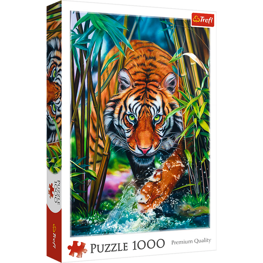 1000 Piece Jigsaw Puzzles, Grasping Tiger, Jungle Cats, Wild Animals, Adult Puzzles, Trefl 10528 Bridge Toys - Premium Jigsaw Puzzles