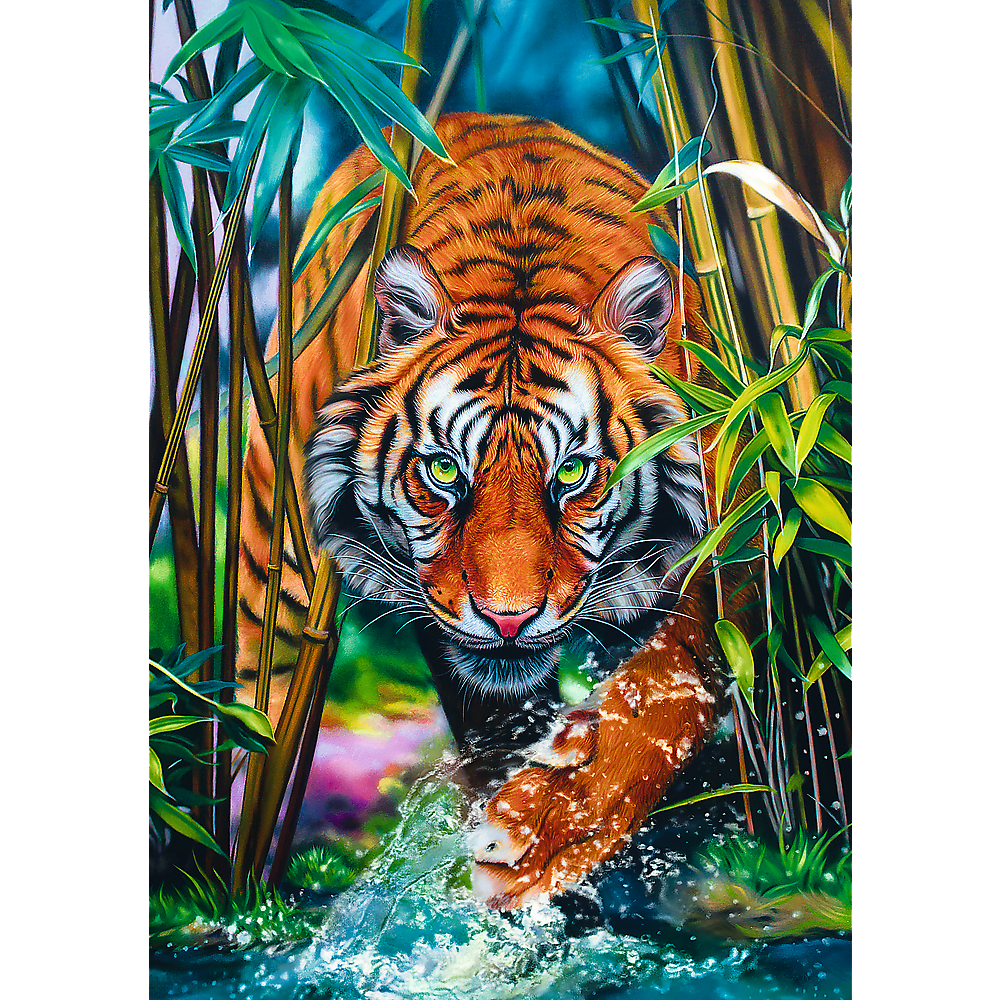 1000 Piece Jigsaw Puzzles, Grasping Tiger, Jungle Cats, Wild Animals, Adult Puzzles, Trefl 10528 Bridge Toys - Premium Jigsaw Puzzles