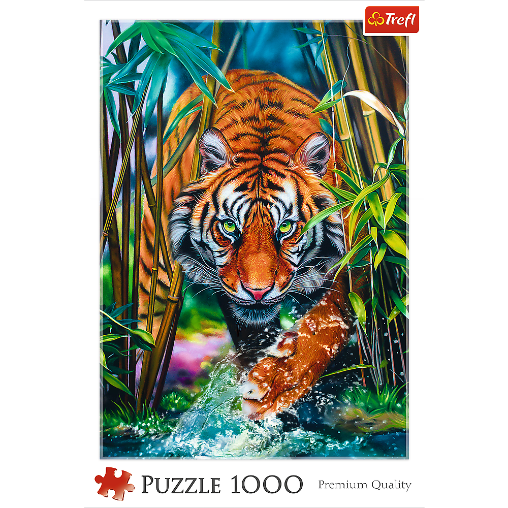 1000 Piece Jigsaw Puzzles, Grasping Tiger, Jungle Cats, Wild Animals, Adult Puzzles, Trefl 10528 Bridge Toys - Premium Jigsaw Puzzles